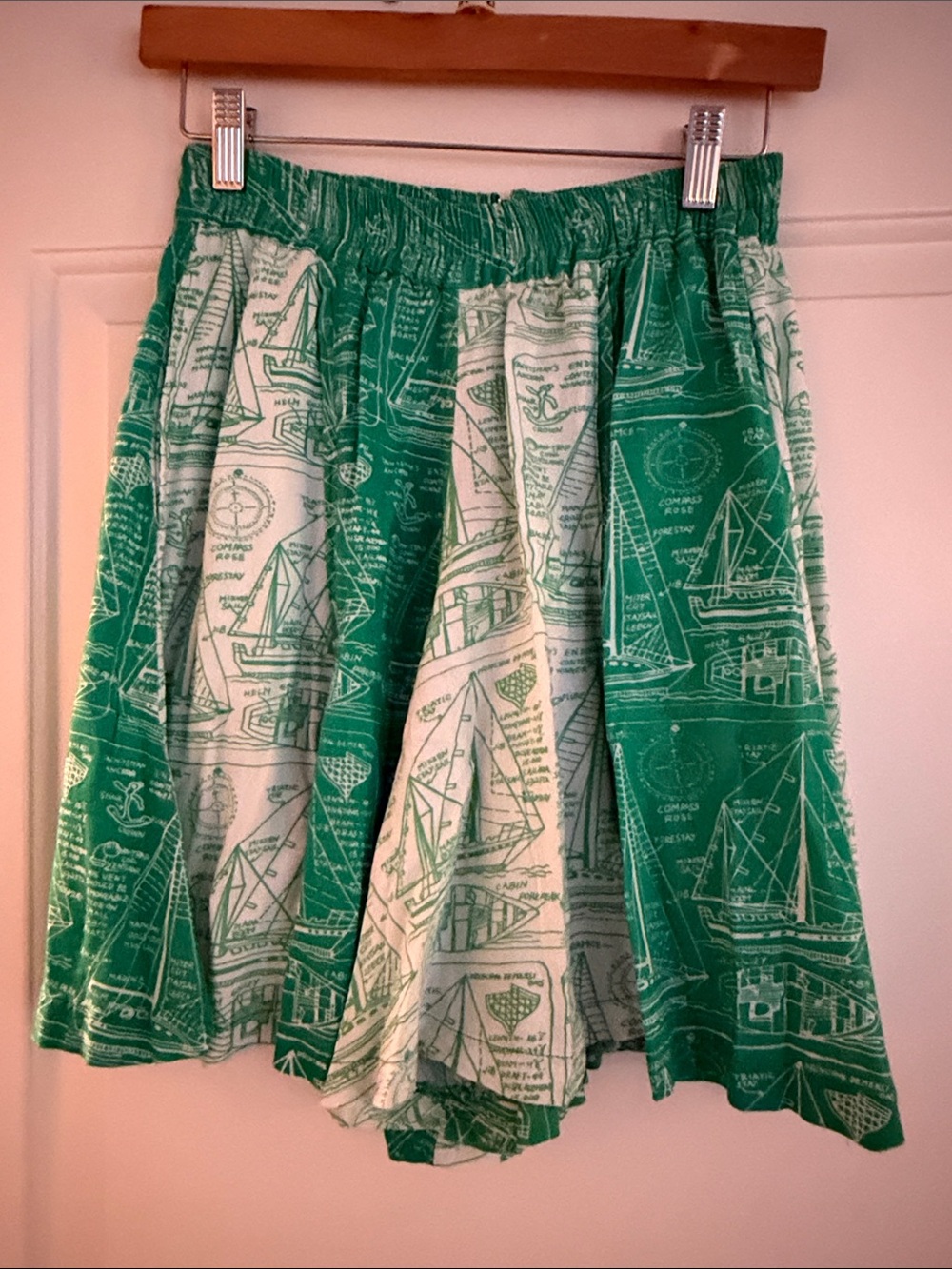 vintage rayon flowy skort shorts